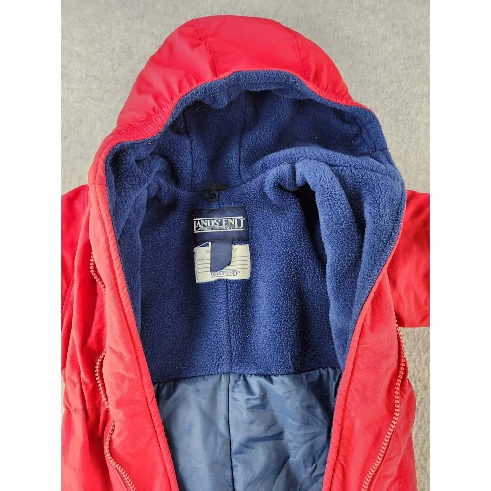 LAND'S END Insulated Fleece lined Snowsuit Hood Jacket Sz 2T Baby Toddler Zip Up